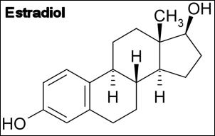 chemical structure of estradiol (estrogen)